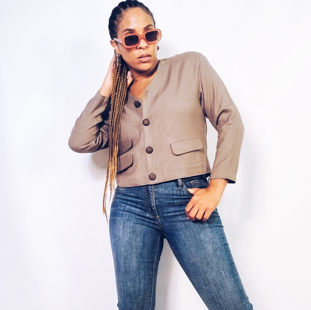 Brown Crop Jacket